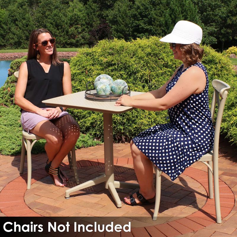 Renaissance Square Outdoor Patio Stacking Table - Gray - Vifah