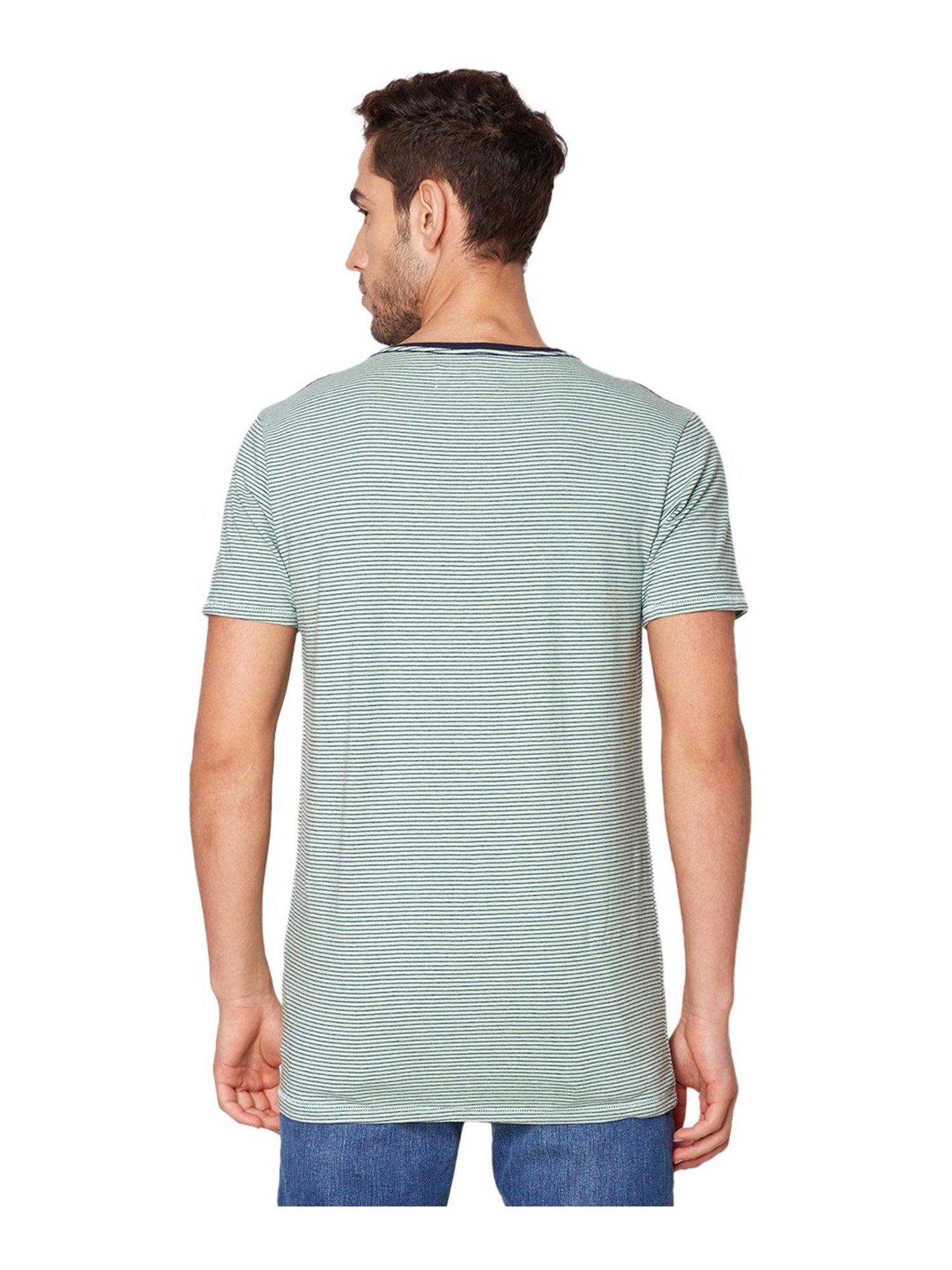 Lindbergh Green Striped T-Shirt