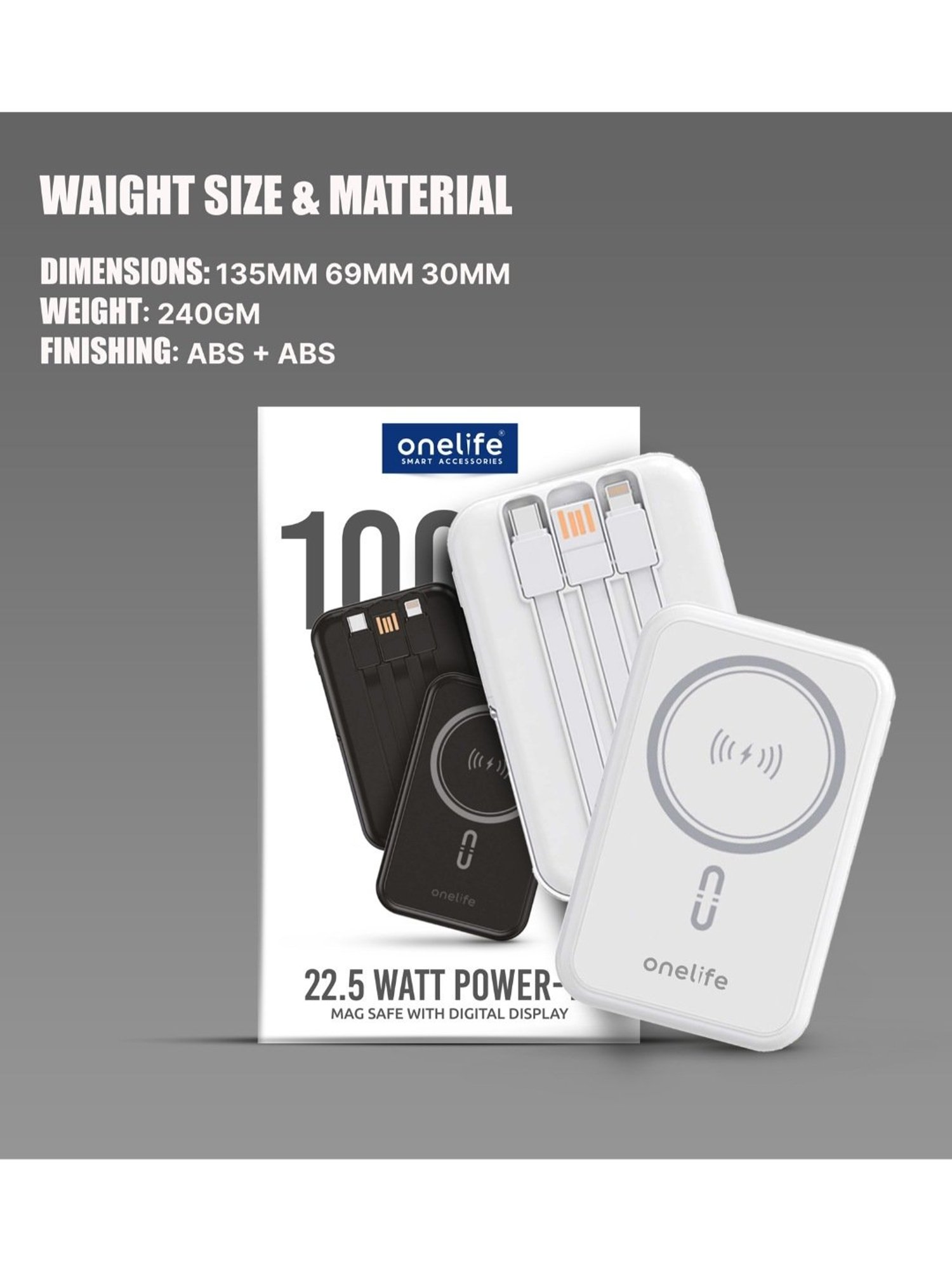 Onelife Power 15, 15W Magnetic Magsafe Wireless (White)