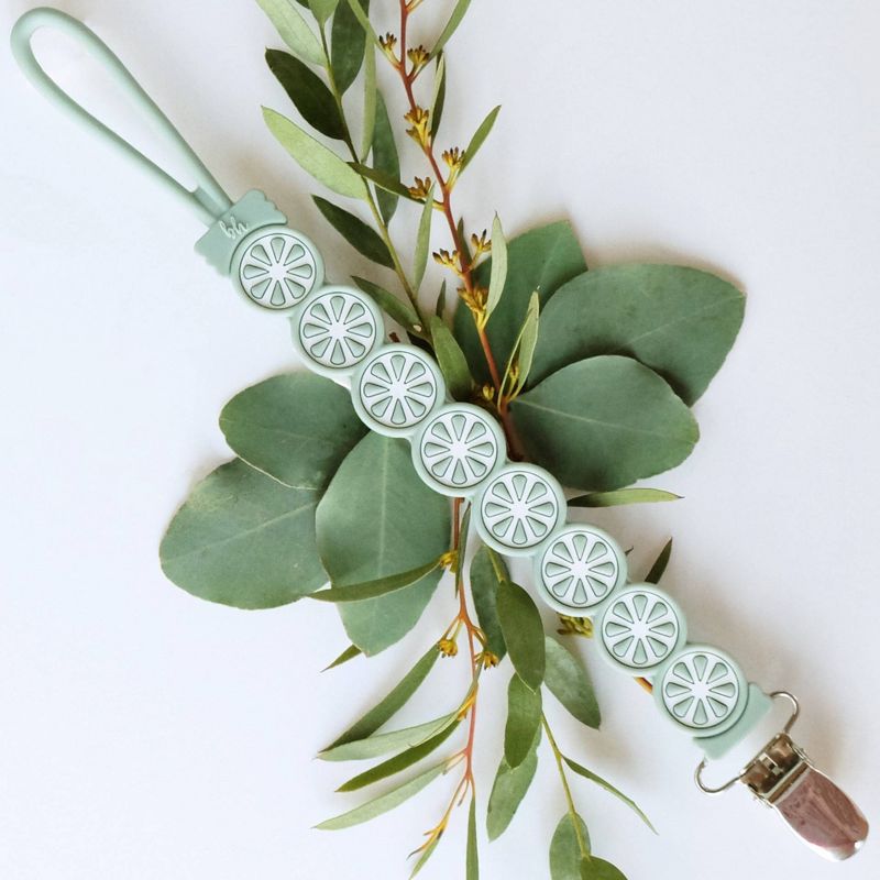 Loulou Lollipop Darling Pacifier Clip - Avocado