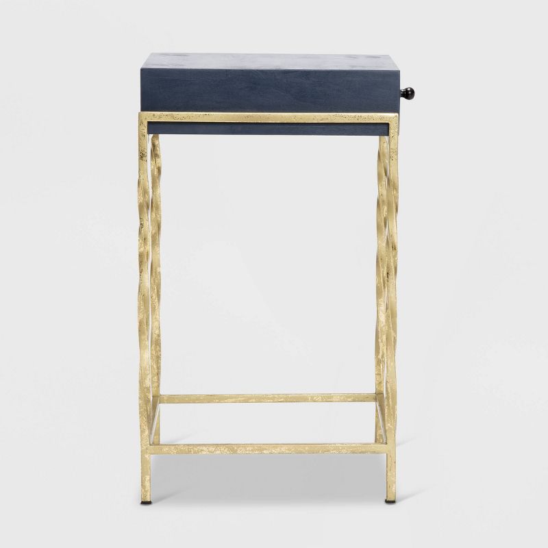 Jolie Modern Living Room Accent Table Navy Blue/Gold - Adore Decor