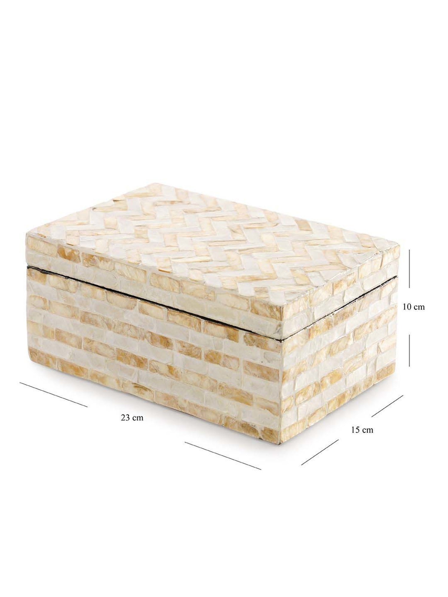 Pure Home and Living Cream M Of Pearl Rectangular Box