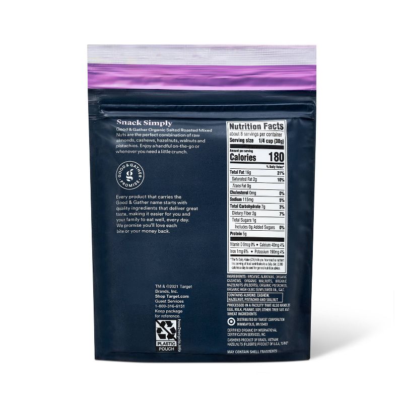 Organic Salted Roasted Mixed Nuts - 8oz - Good & Gather™