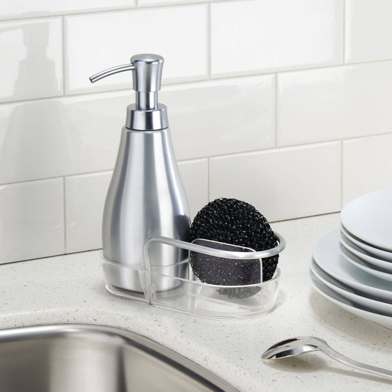 iDESIGN Metro Aluminum Soap Pump Caddy Clear