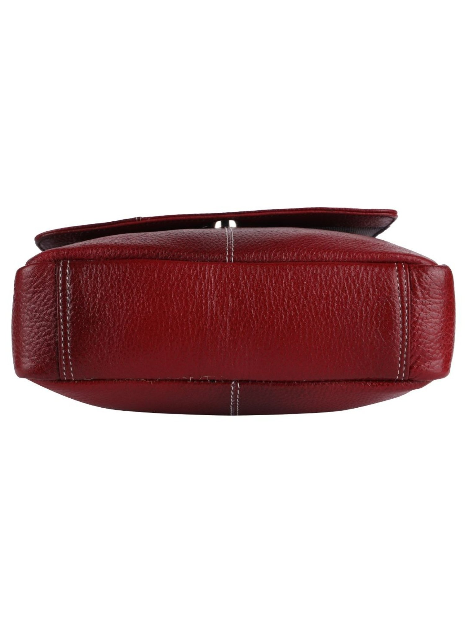 HiLEDER Maroon Textured Medium Leather 7.5 inch Cross Body Bag