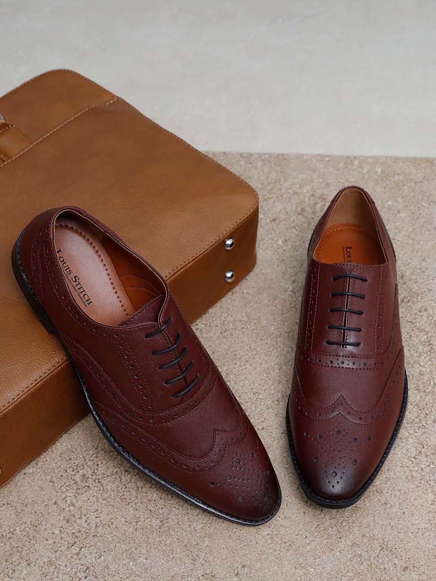 Louis Stitch Men's Rosewood Brogue Shoes