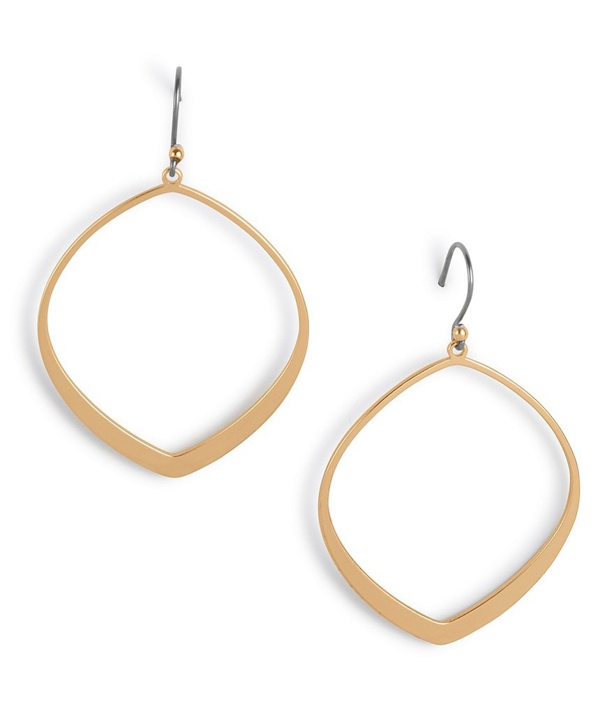 Sanctuary Project Semi Precious Turquoise and White Howlite Three Stone Stud Earrings Gold