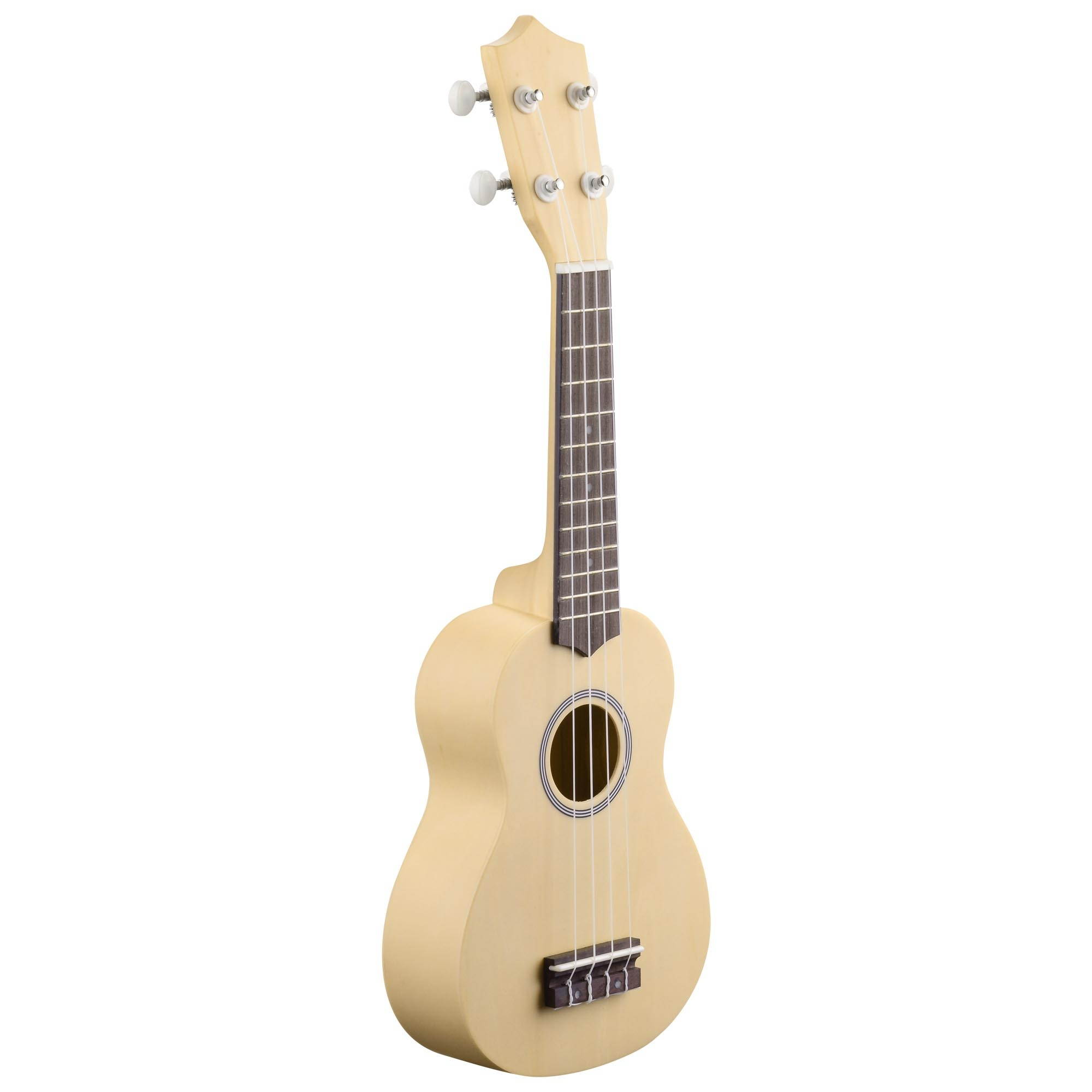 21" Basswood 12 Fret Soprano Ukulele with Aluminum Capo Carrying Bag Natural