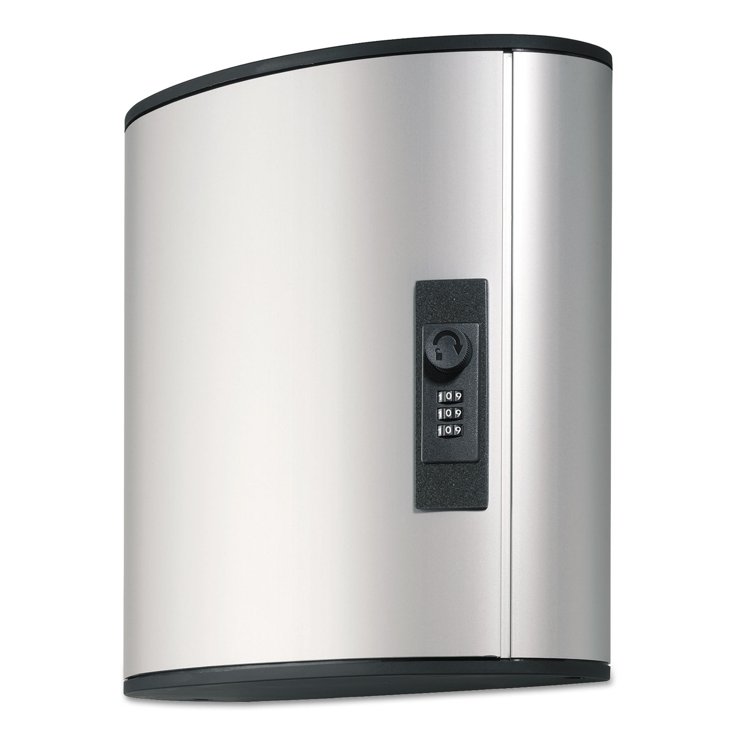 Durable Locking Key Cabinet 36-Key Brushed Aluminum Silver 11 3/4 x 4 5/8 x 11