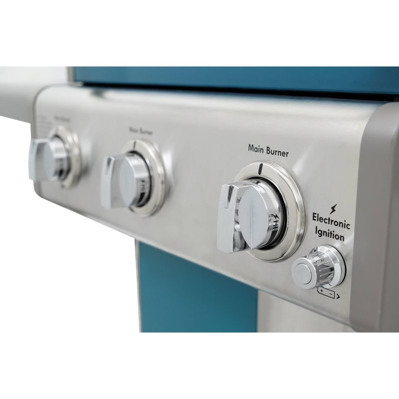 Kenmore 3-Burner Outdoor Patio Gas BBQ Propane Grill PG-4030400LD-TL Teal