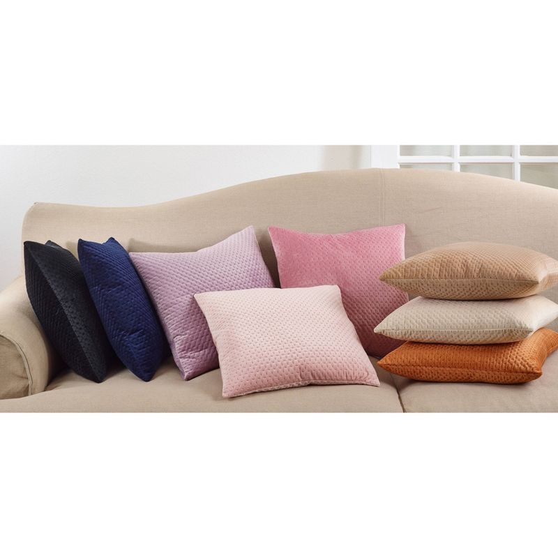 Poly Filled Pinsonic Velvet Pillow Beige - Saro Lifestyle
