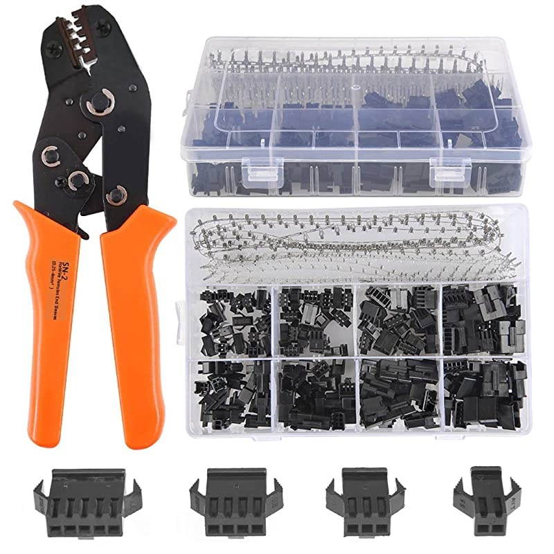 560Pcs 254mm Pitch 2 3 4 5 Pin with SN2 Crimping Tools Dupont JST SM 2 3 4 5 Pin MaleFemale Plug Housing MaleFemale Pin Header Crimp Terminals Connector Kit