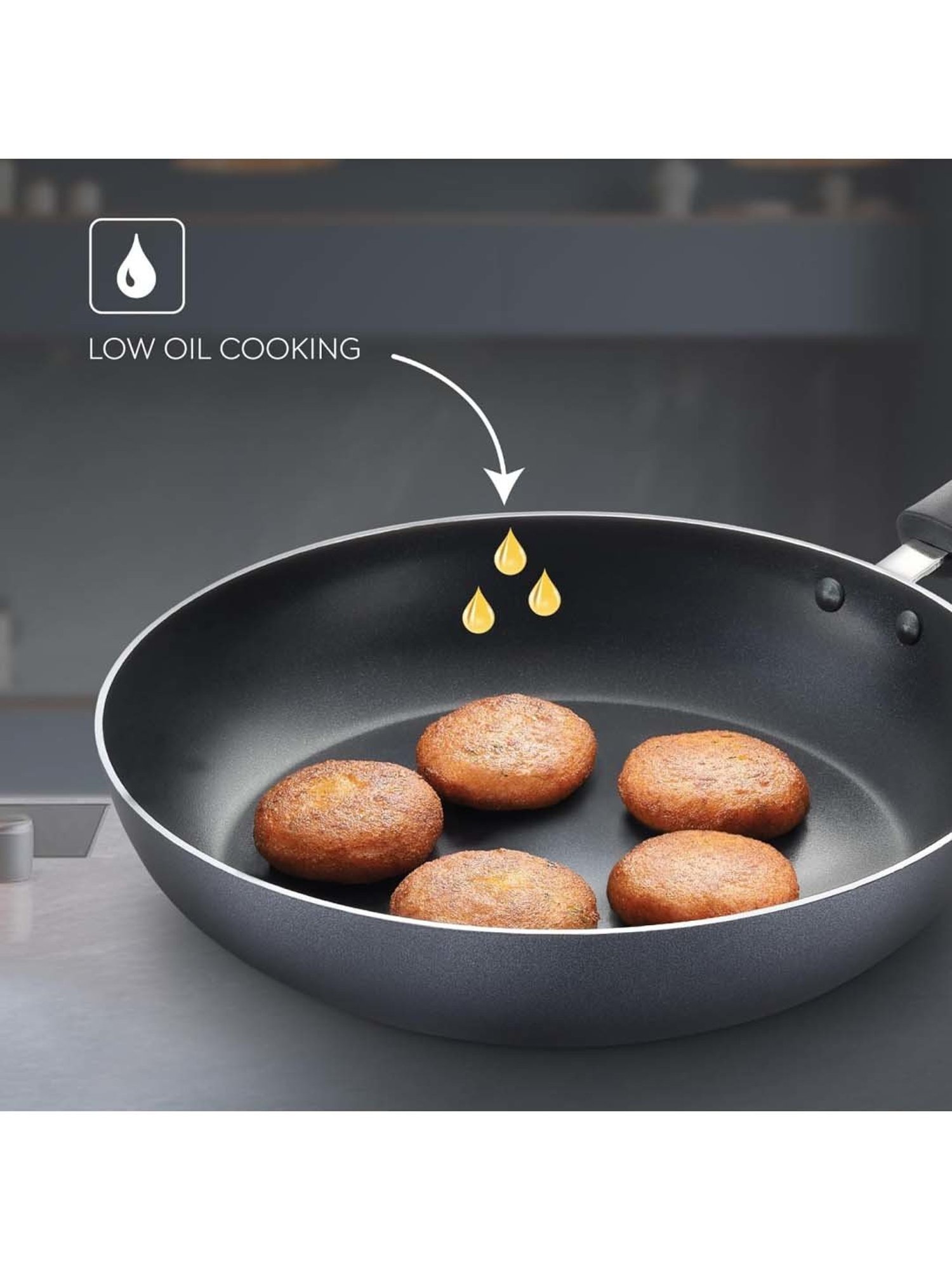 JUDGE Everyday Black Aluminium 26 cm Cookware Fry Pan (2.3 L)