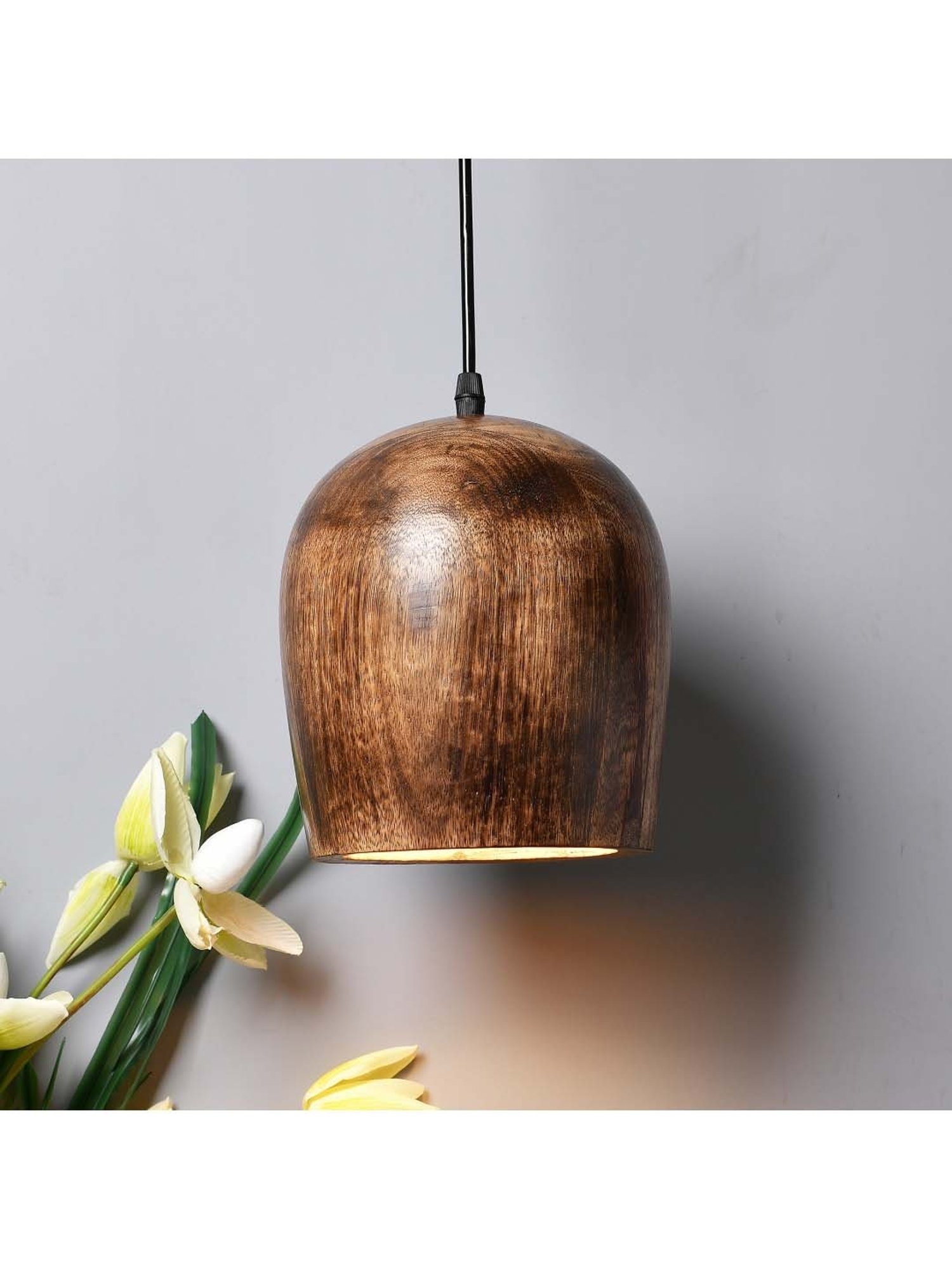 Homesake Walnut Brown Wooden Pendant Light - Set of 1
