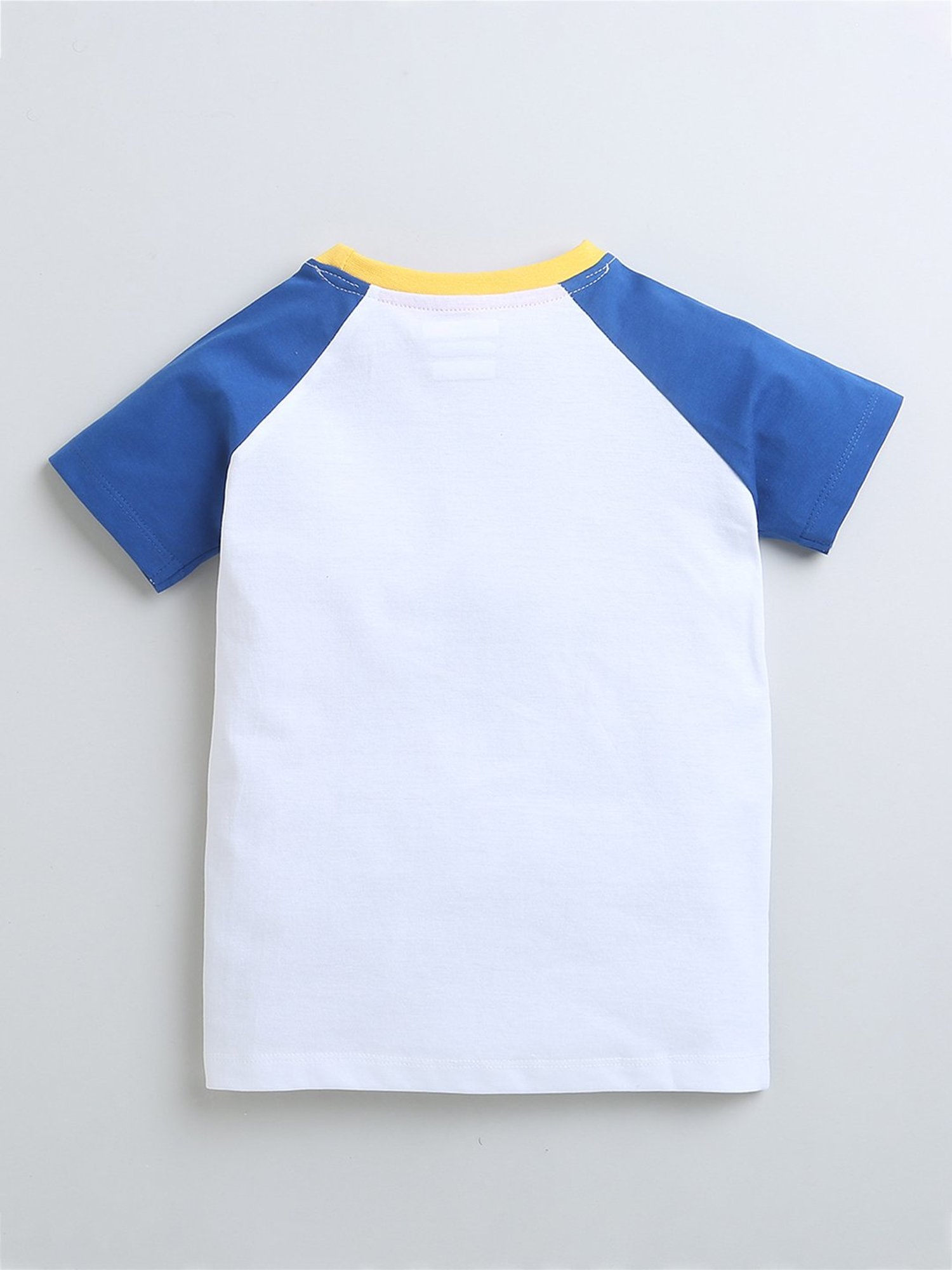 Bumzee Kids White & Grey Printed T-Shirt