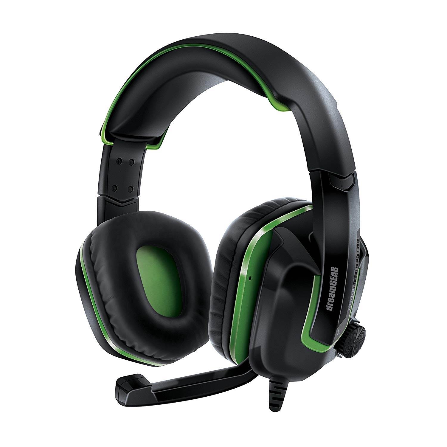 dreamgear grx-440 wired headset for xbox one - black/green
