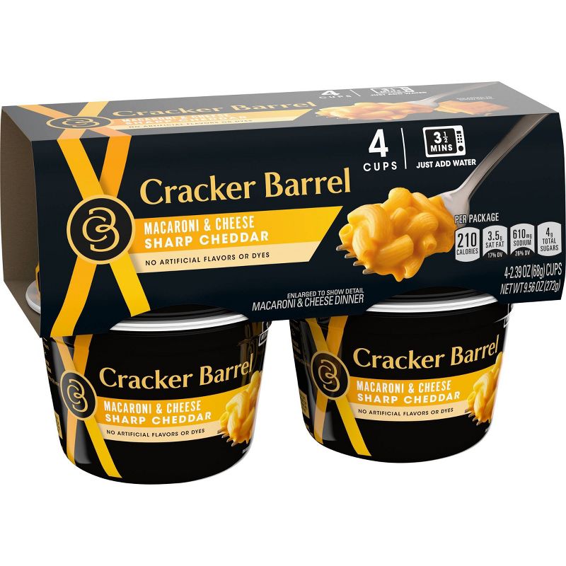 Cracker Barrel Bowls Sharp Yellow Cheddar - 4pk