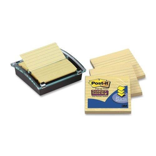 Super Sticky Pop-up Note Dispenser/Value Pack, 4 x 4 Self-Stick Notes,Black