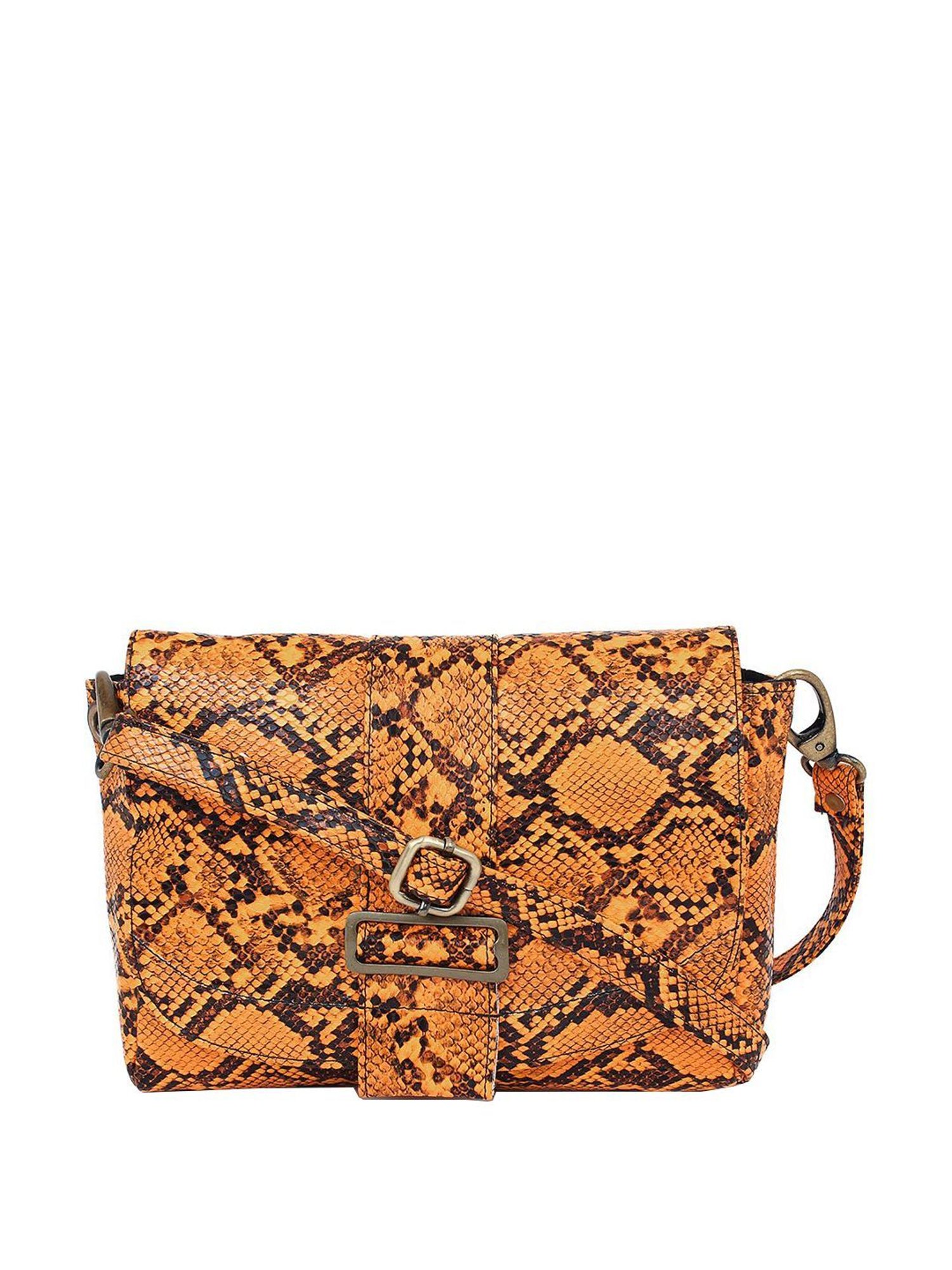 Spice Art Orange & Black Textured Waist Pouch