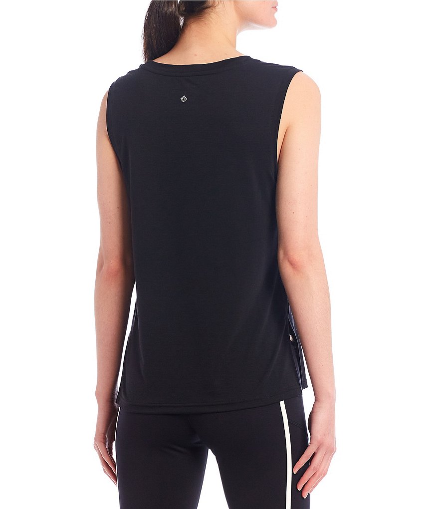 IBKUL Kimmy Print Long Sleeve Mock Neck Active Top