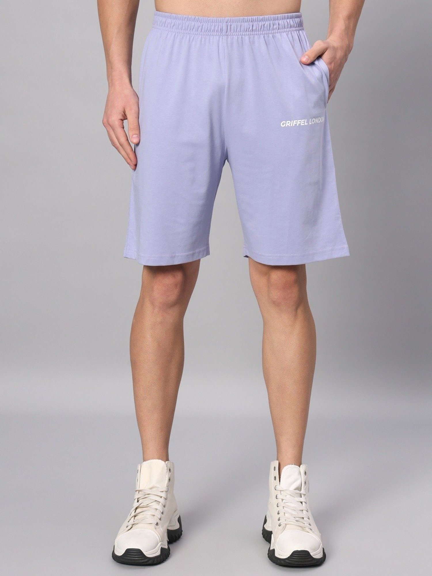 Griffel Lavender Cotton Loose Fit Logo Printed Co-Ord Set