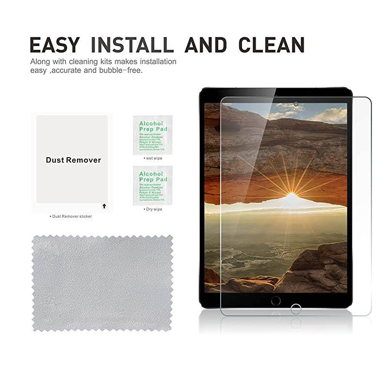2 Pack] ipad 6th generation screen protector/iPad Pro 9.7 Screen Protector,  Tempered Glass Screen Protector - Apple Pencil Compatible/High Definition/Scratch Resistant