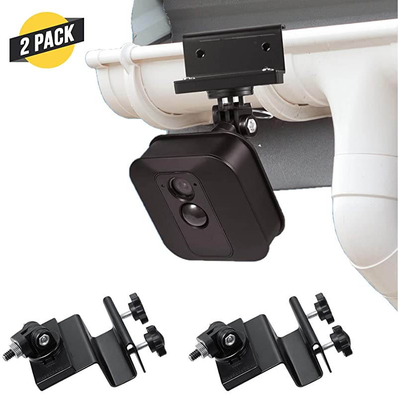 Weatherproof Gutter Mount for Blink XT2 Outdoor Camera with Universal Screw Adapter by  Best Viewing Angle for Your Surveillance Camera 2 Pack Black