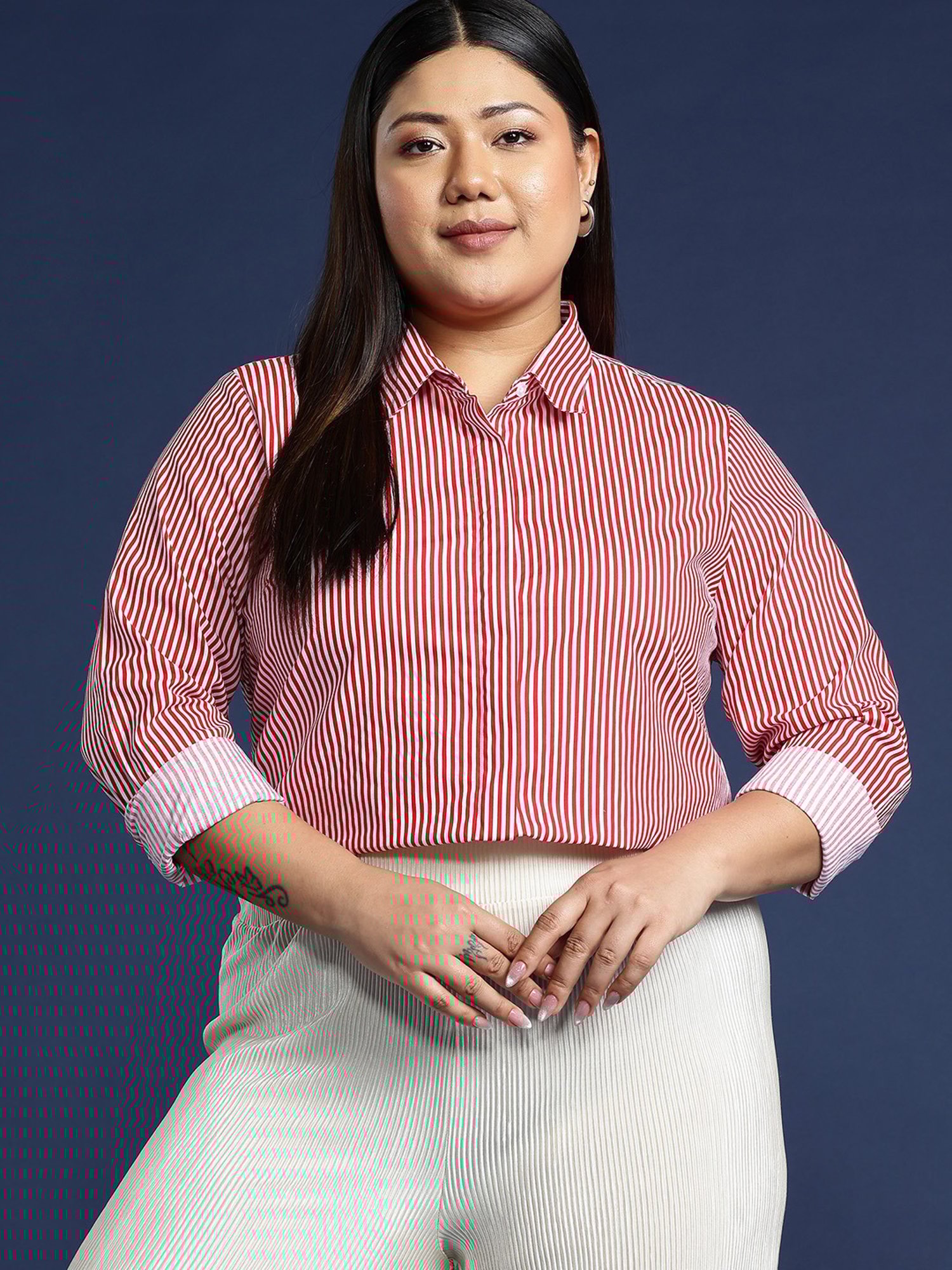 Van Heusen Maroon Plain Formal Shirt