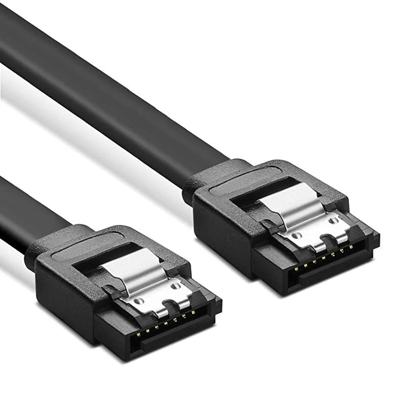 SATA Cable III 6Gbps HDD SDD Data Cable (15 Inch Blue, 3 Pack), 8-pin 6.0 Gbps SATA 3 Cable with Straight Connector & Locking Latch Wire Cord Plug for SATA HDD, SSD, CD Driver, CD Writer