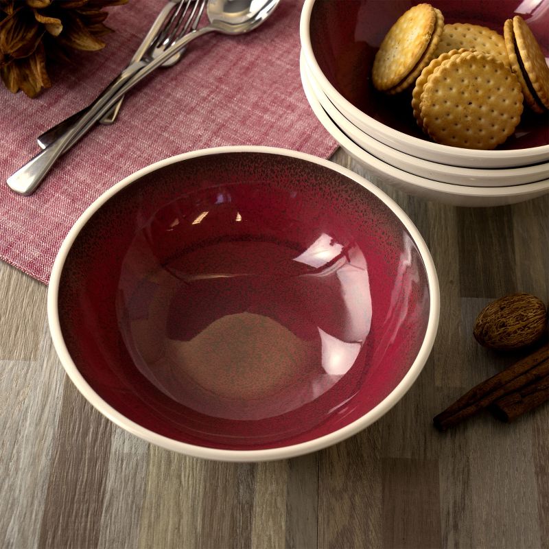 Studio California Cobalt Bay 4 Piece 7.5 Inch Melamine Bowl Set in Red