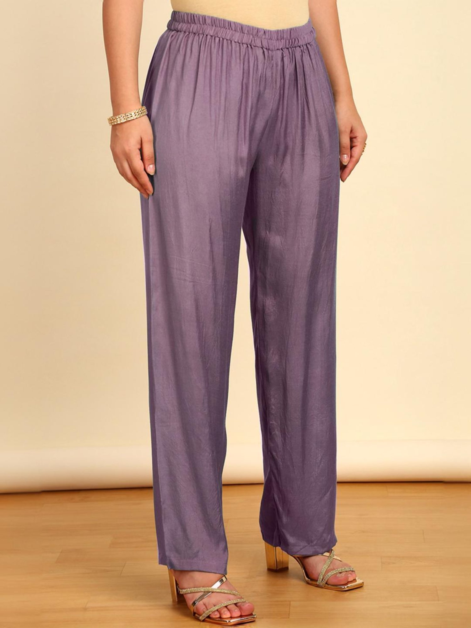 Soch Womens Purple Silk Blend Zari Woven Unstitch Dress Material With Mirror And Cutdana