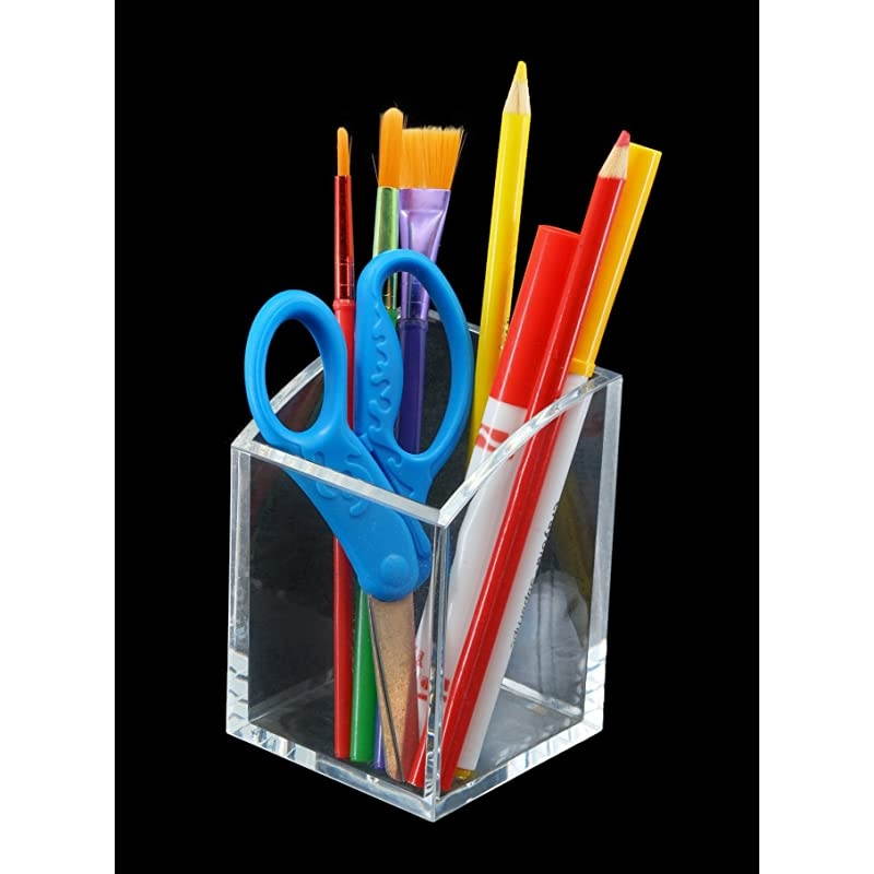 Acrylic Pencil Cup 28Inch Wide x 28Inch Deep x 4Inch High Clear AD20