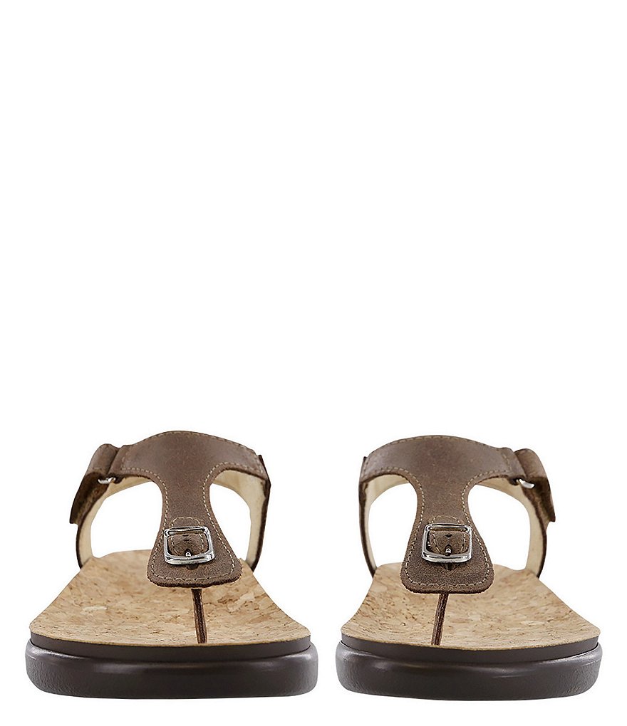 SAS Marina Leather Thong Wedge Sandals