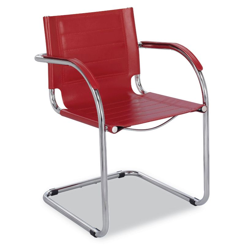 Safco Flaunt Series Guest Chair Red Leather/Chrome 3457RD