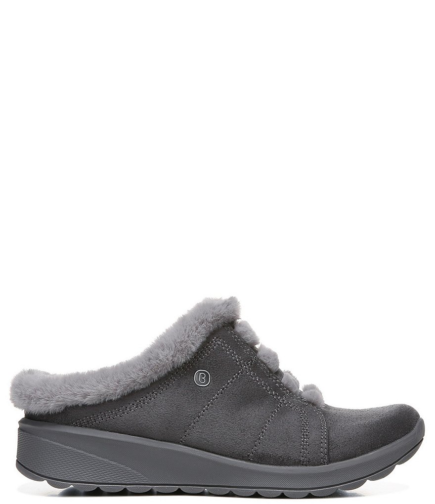 Bzees Golden Cozy Washable Slip-On Stretch Fabric Faux Fur Mules