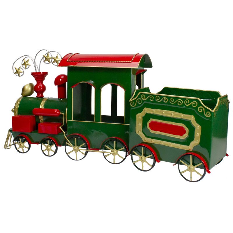Northlight 34" Green, Red and Gold Metal Train Figurine Tabletop Christmas Decoration