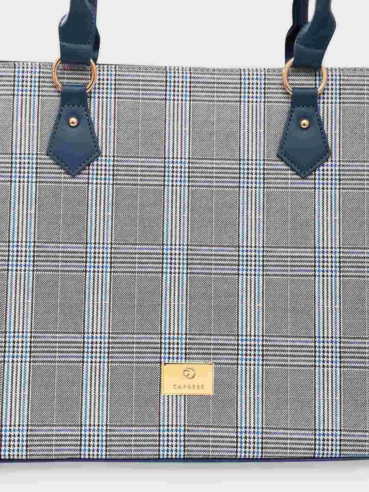 Caprese REMI Navy & Grey Faux Leather Large Messenger Bag