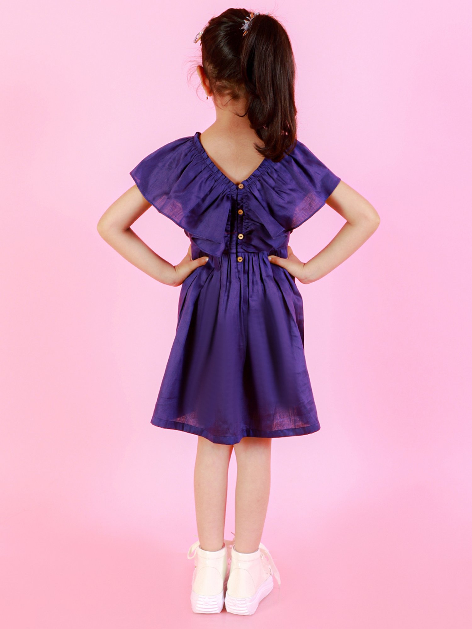 Lil Drama Kids Purple Embellished Dress