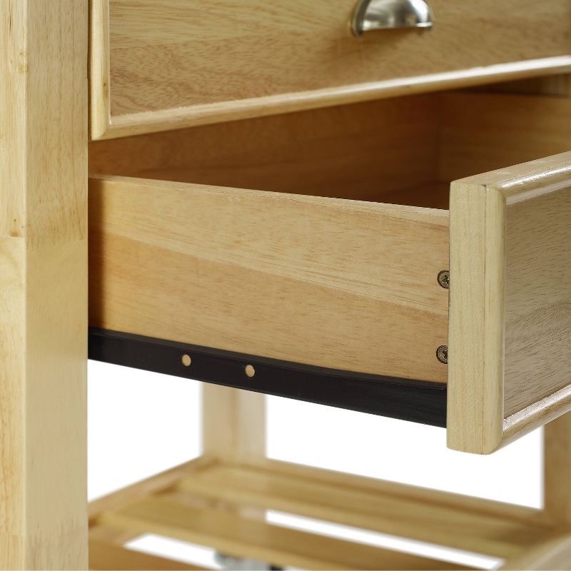 Origami Wood Top Steel Kitchen Organizer 3 Mesh Basket Sliding Drawer (2 Pack)