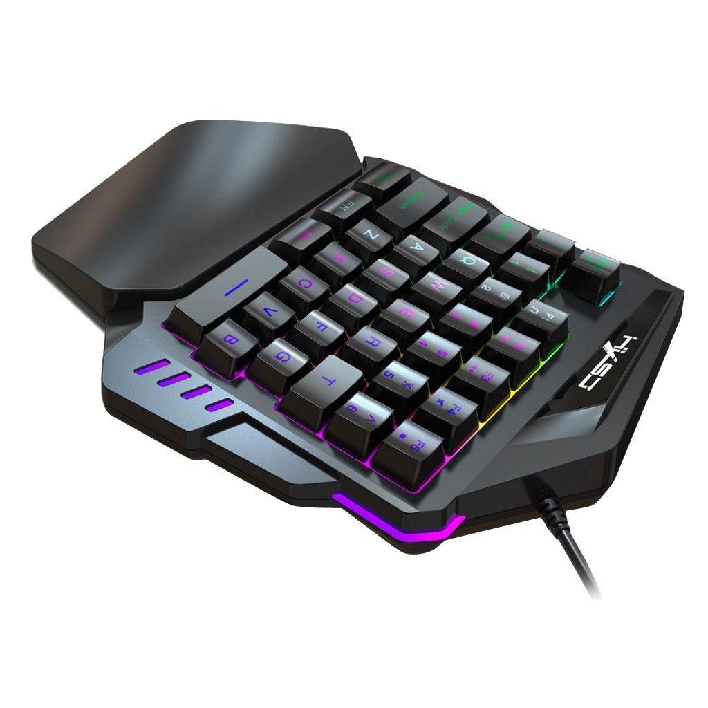 Gaming Keyboard 35 Keys 7 Color LED Backlit Wired Single Hand Game Keypad