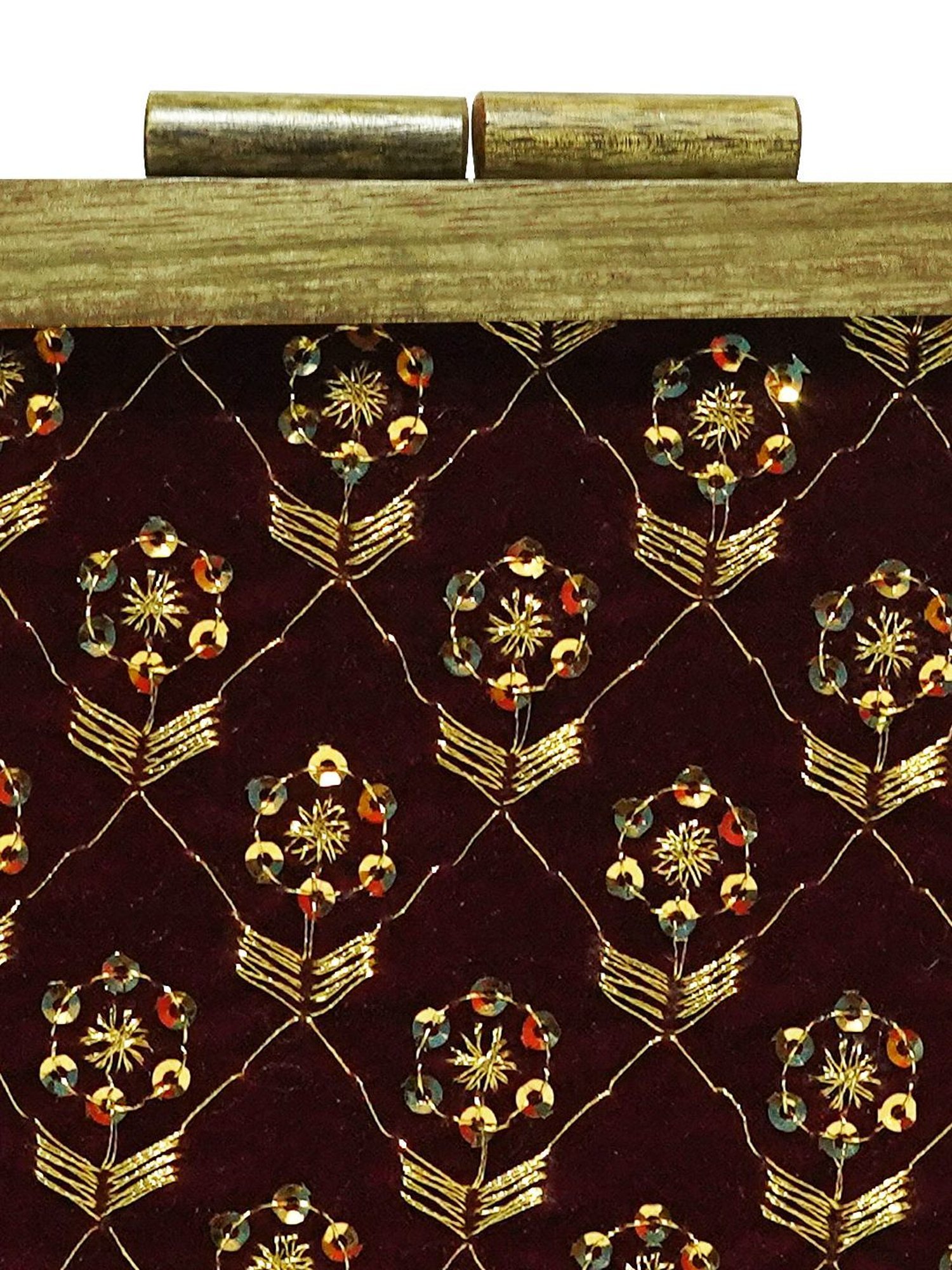 Horra Red Embellished Clutch