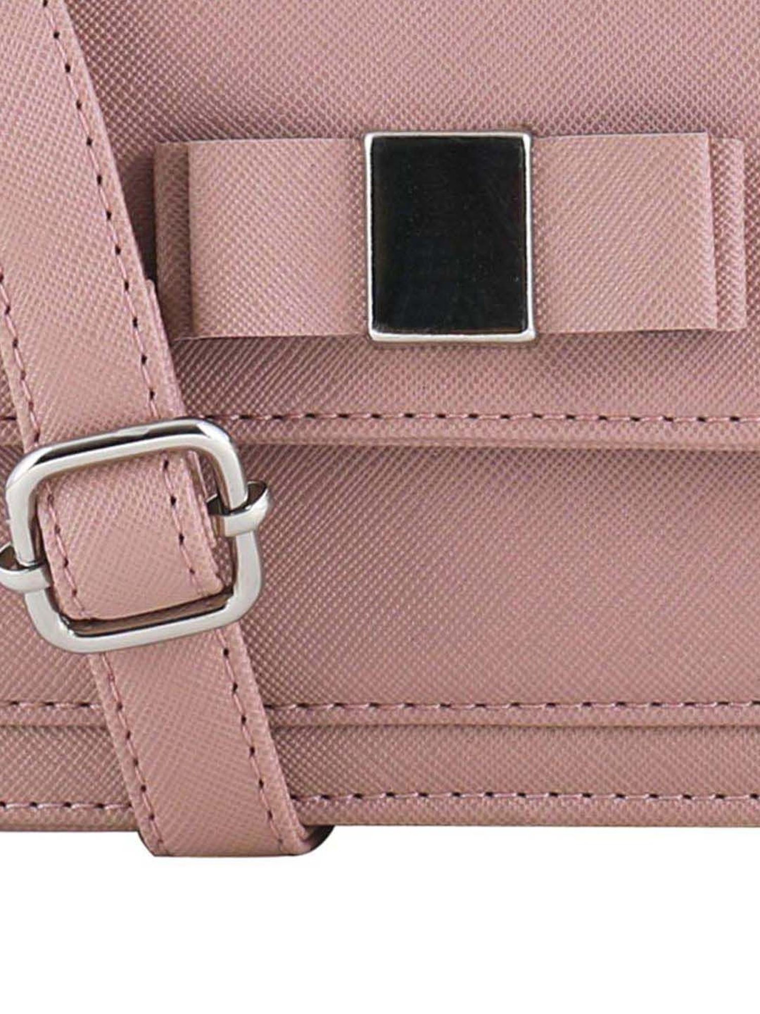 Toteteca Pink Solid Medium Sling Handbag
