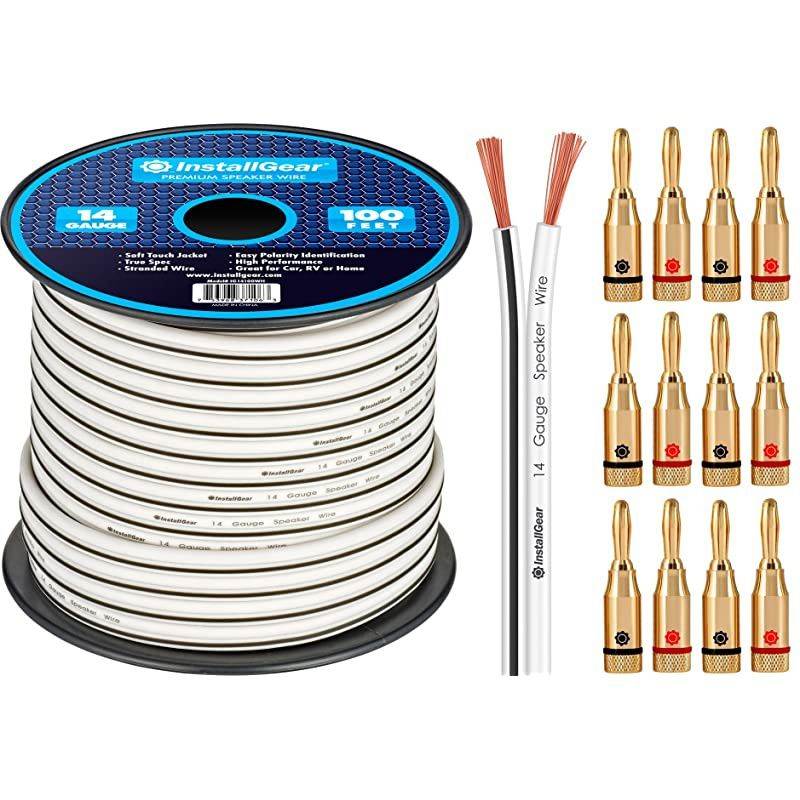 14AWG Speaker Wire  Pro Series 14 AWG Gauge Speaker Wire Cable 500 Feet 1524 Meters Great Use for Home Theater Speakers and Car Speakers White