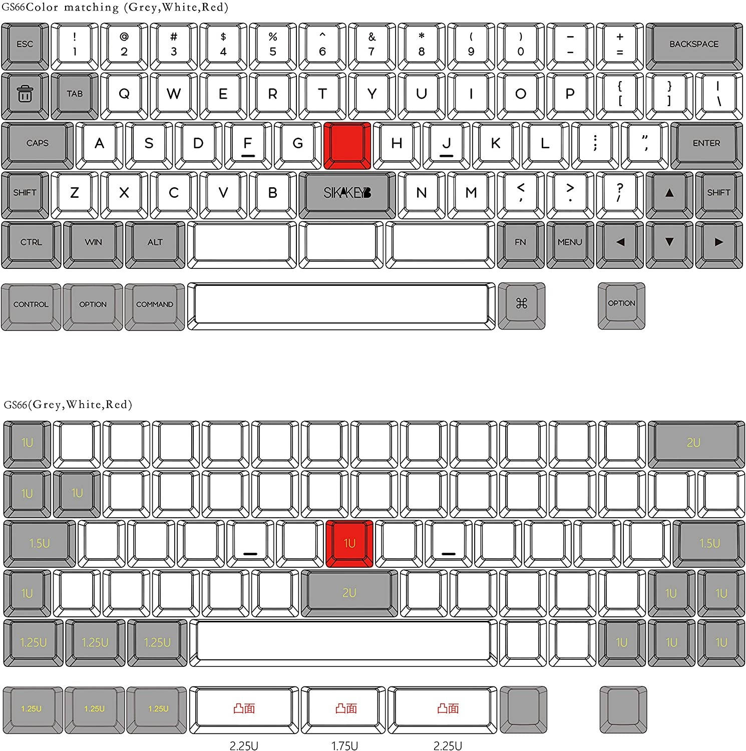 EPOMAKER SK66 60% Keys Wired Gateron Optical Mechanical Gaming Keyboard with RGB Backlight and PBT Heat Sublimation Keycaps (Gateron Optical Brown, Grey White)