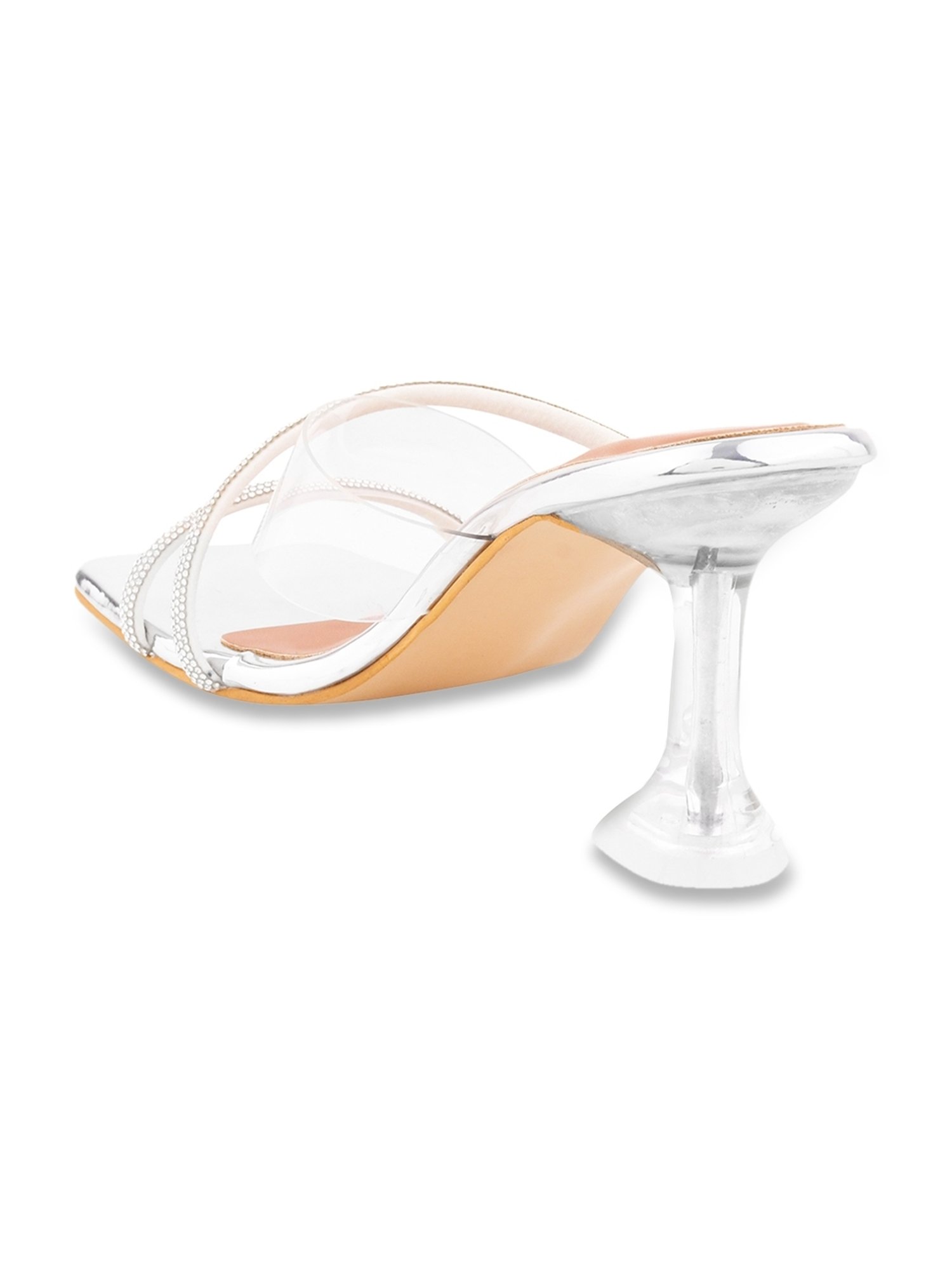 Shoetopia Women's Silver Cross Strap Sandals