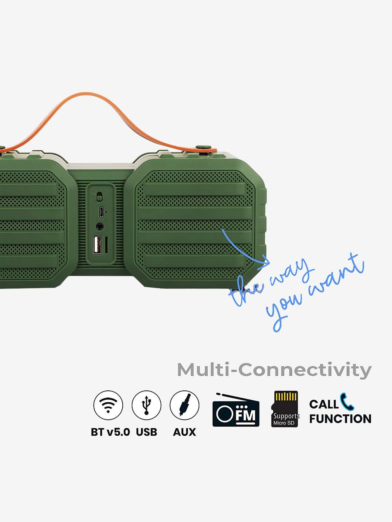 Zebronics Sound Feast 50 14W Portable Bluetooth Speaker (Green)