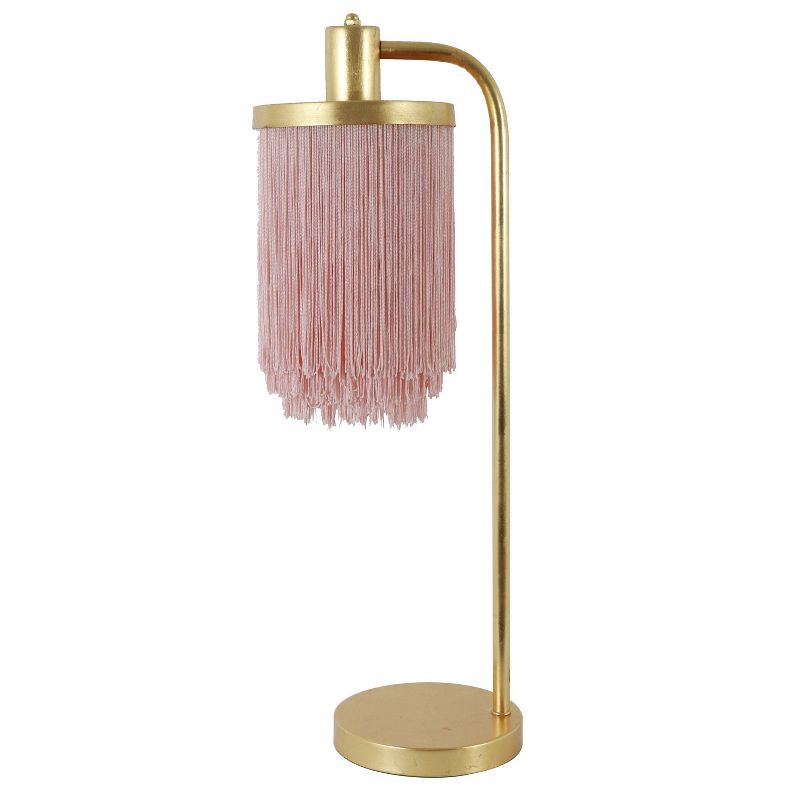 26.5" Framboise Fringe Shade Table Lamp Gold Leaf - Decor Therapy