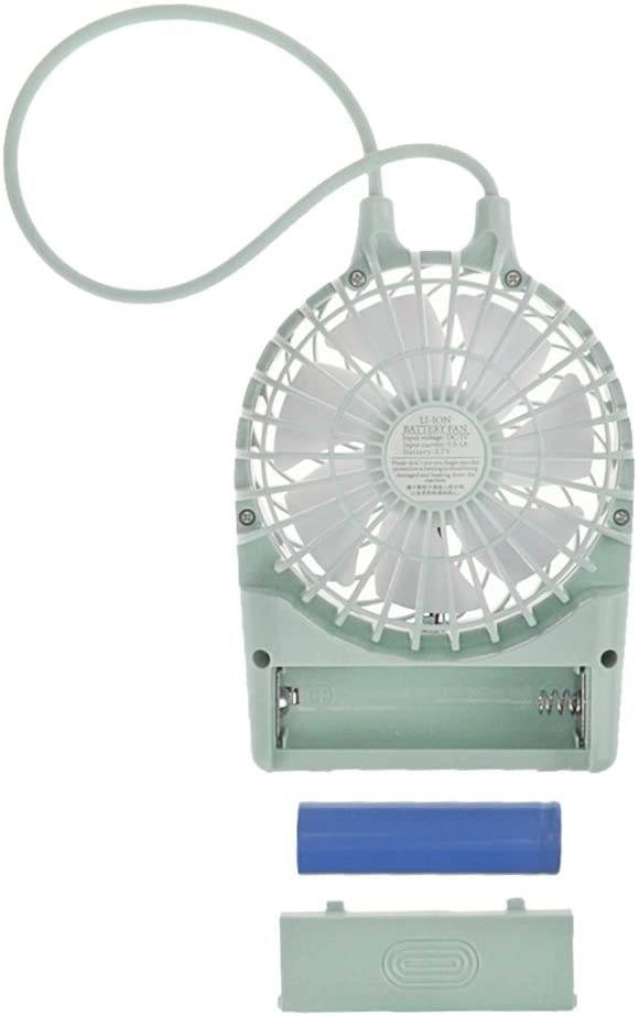 BXT LED Lighted Handheld Fan USB & Li-ion Battery Powered Mini Fan w/Cord,3 Speed Adjustable Rechargeable Summer Cooling Fan for Home,Dorm,Office,Camping,Hiking,Fishing,Walking,Picnic,BBQ,Shopping