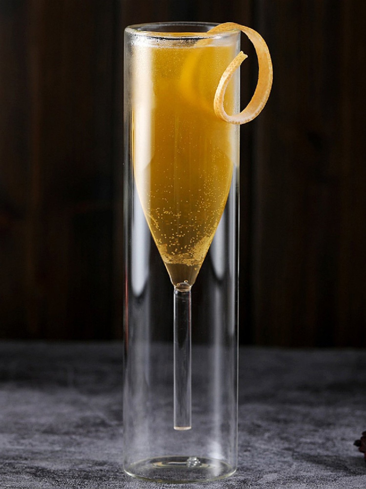 Melbify Flute Transparent Glass Champagne & Wine Glass (180ml) - Set of 2