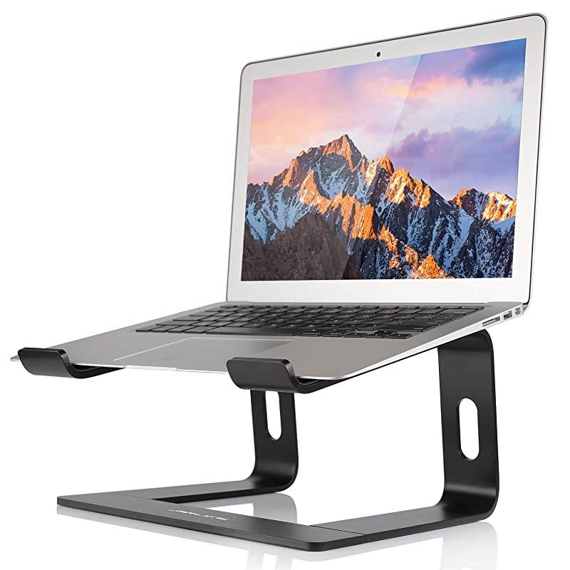 Aluminum Laptop Stand Ergonomic Detachable Laptop Holder Riser Compatible with MacBook Air ProDell XPSHPLenovo up to 156 inches Black